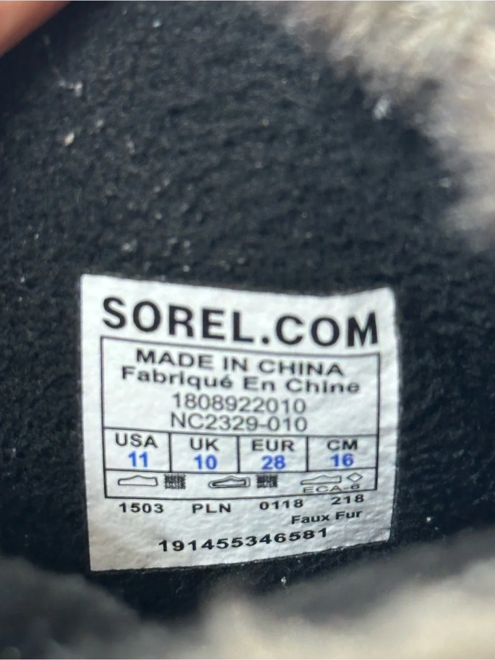 Sorel Explorer Joan Kids Suede Winter Boots Black Size 11 (EU 28)